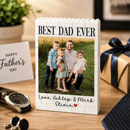 Custom Photo Building Brick Block, Personalized Best Dad Ever Picture Brick Puzzle, Father’s Day Gift 685144