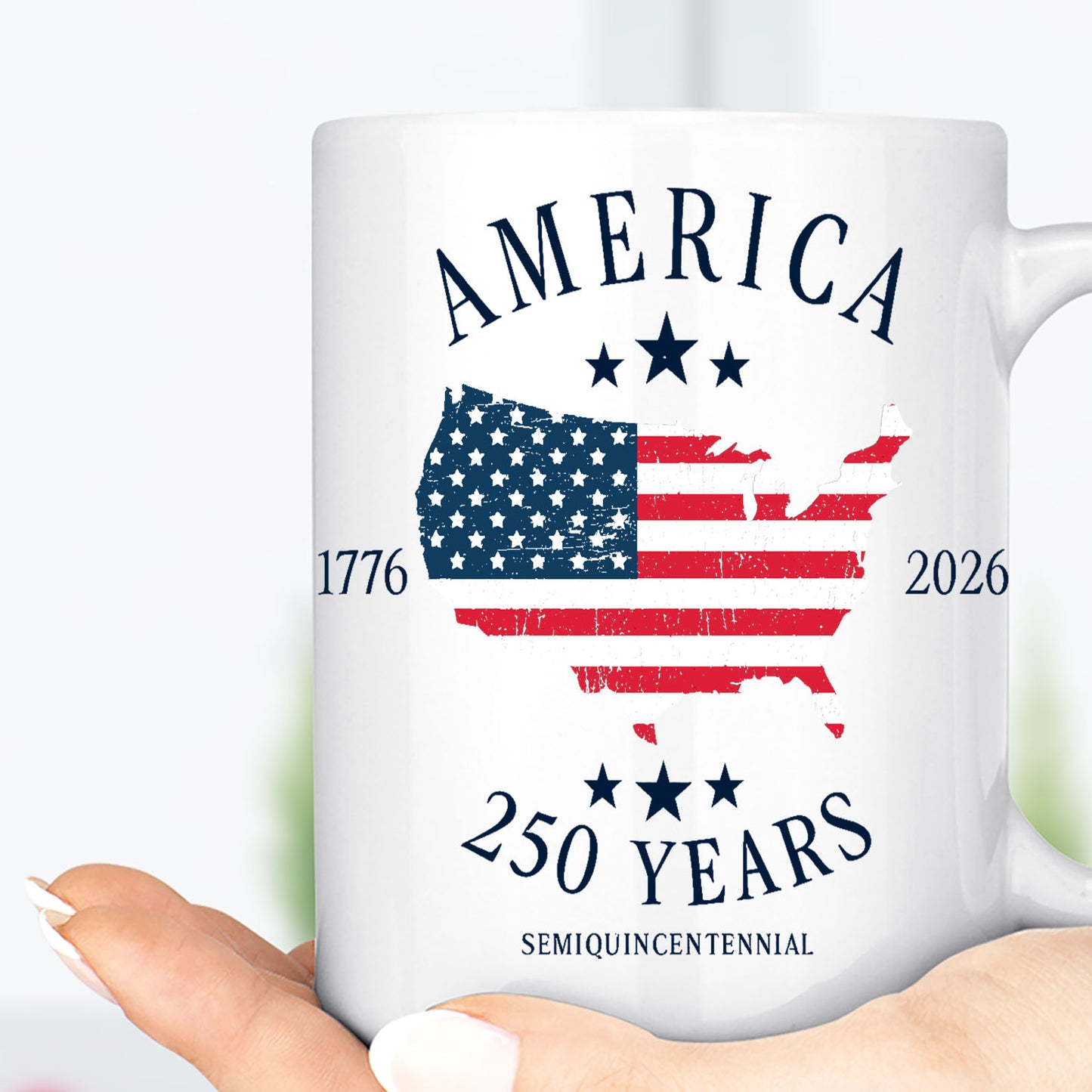 250 Years America 1776-2026 Mug, Patriotic USA Semiquincentennial 4th Of July White Mug Accent Mug 685087