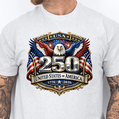 250 Years USA Bright Shirt | Patriotic Eagle US Flag 1776–2026 Tee | 4th of July T-Shirt 684457