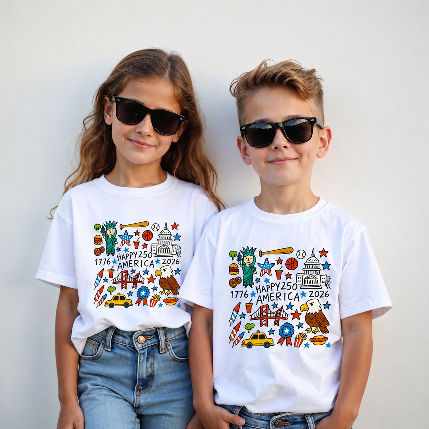 USA 250 Years Anniversary Kids Shirt, 1776-2026 Patriotic Tee, America 250th Anniversary Shirt 685102