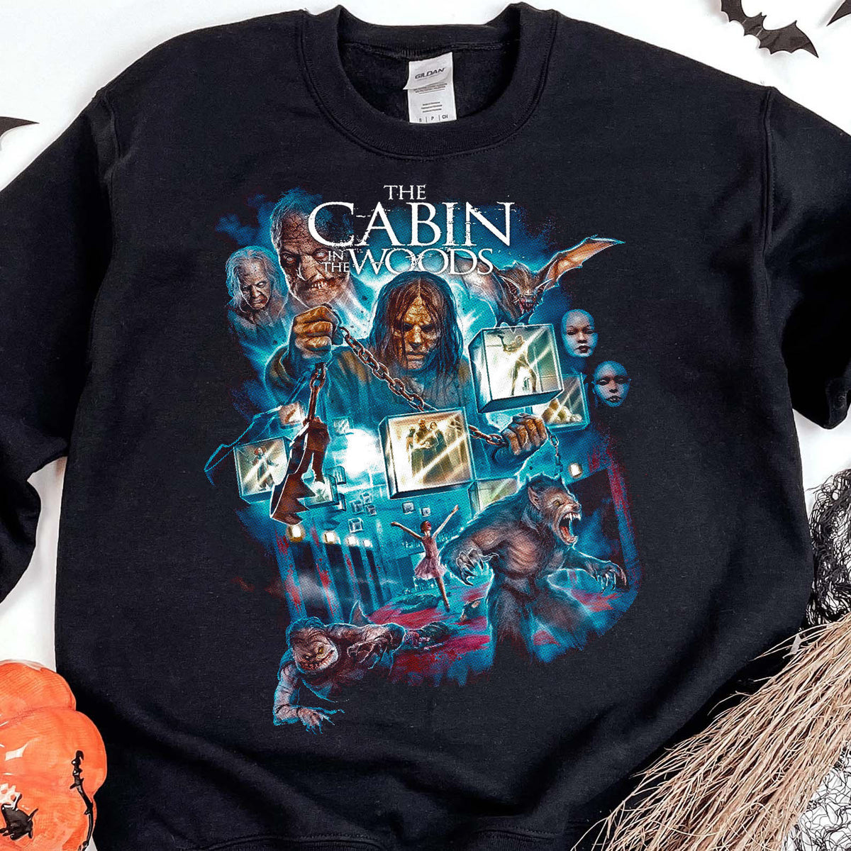 The Cabin In The Woods Halloween Shirt, Retro 90s Horror Movie Tee, Halloween Graphic T-Shirt 683308-3