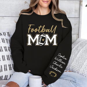 Personalized Football Mom Sweatshirt, Custom Kids Names Front & Sleeve Sweater, Football Mom Game Day Gift 686200