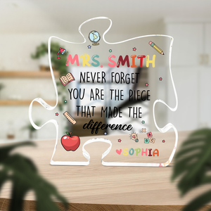 Personalized Teacher Appreciation Puzzle Acrylic Plaque, Custom Name Acrylic Plaque, Thank You Teacher Gift 684900