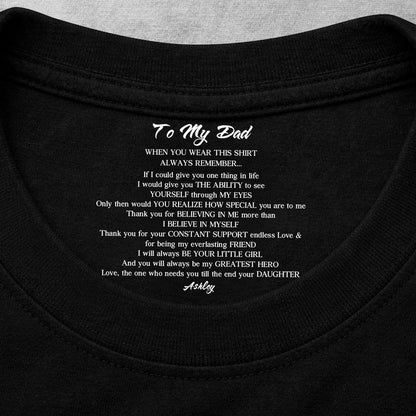 Custom Inside Neck Print Shirt for Dad, Personalized Hidden Message T-Shirt, Father's Day Gift 684671