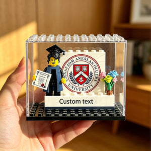 Personalized LEGO Graduation Mini Figure Keepsake, Custom Photo Class of 2026 Display, School Logo Name Gift 684908