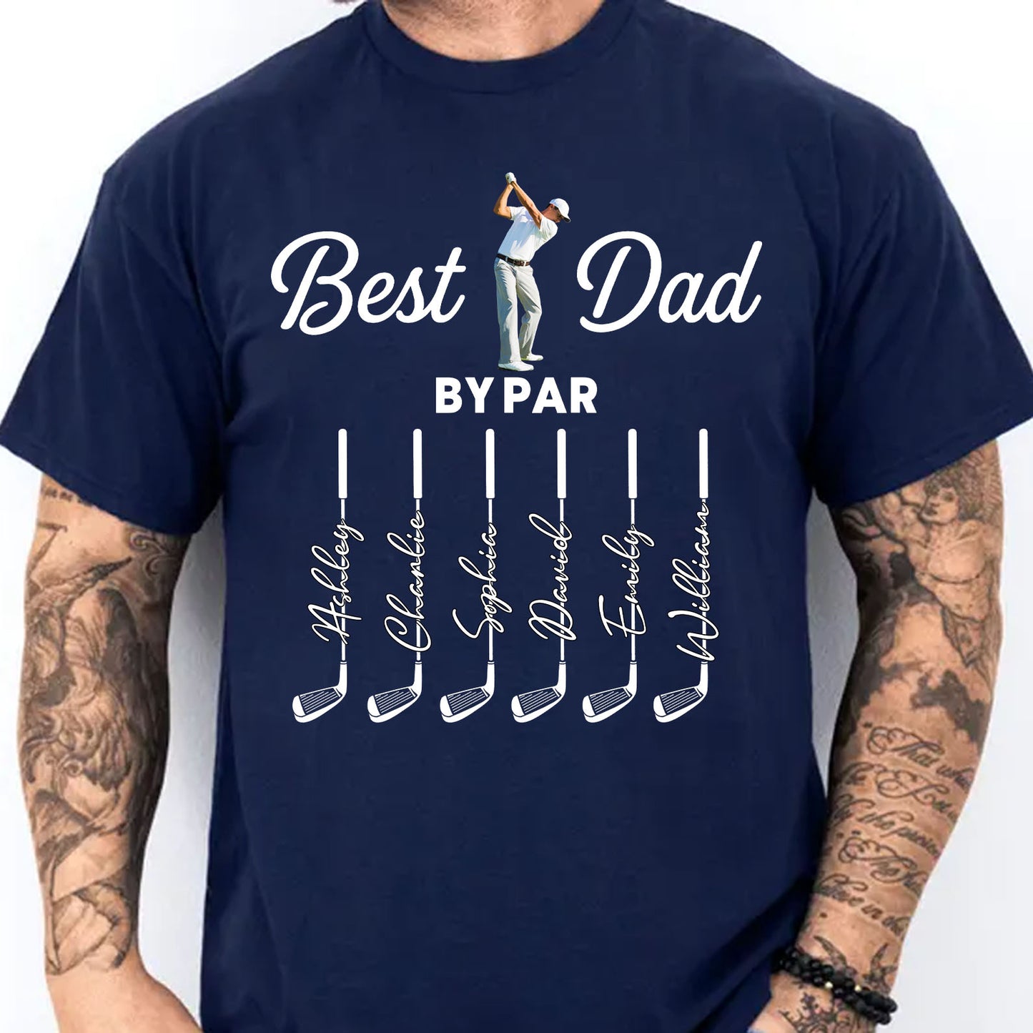 Personalized Photo Best Dad By Par Shirt, Custom Golf Dad Tee, Father’s Day Gift for Dad 685022