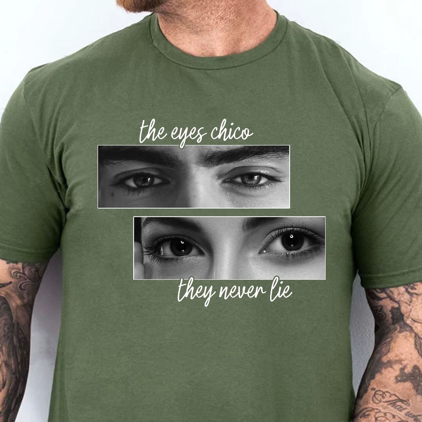 Personalized The Eyes Chico They Never Lie Shirt, Custom Couple Photo Eyes Tee, Matching Couples Tee 685519
