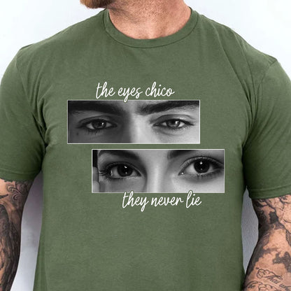 Personalized The Eyes Chico They Never Lie Shirt, Custom Couple Photo Eyes Tee, Matching Couples Tee 685519