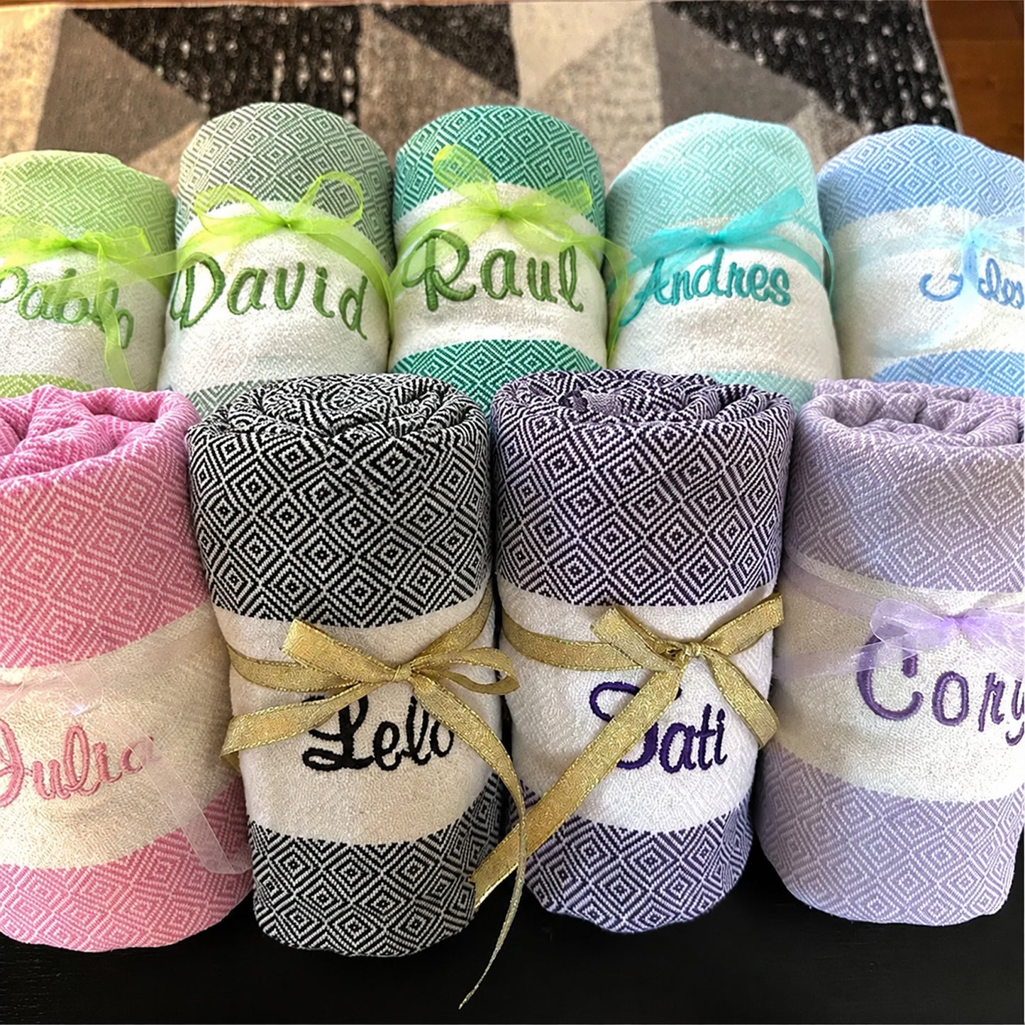 Personalized Beach Towel, Custom Name Turkish Towel, Girls Trip Gift, Bachelorette Party Favor 684779 WFD