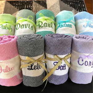 Personalized Beach Towel, Custom Name Turkish Towel, Girls Trip Gift, Bachelorette Party Favor 684779 WFD