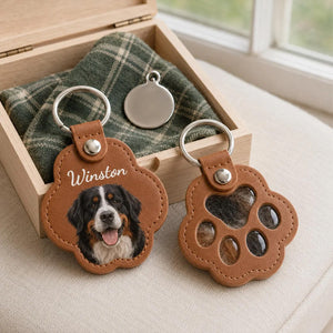 Personalized Pet Fur Keepsake Keychain, Custom Photo Paw Hair Holder Keychain, Dog Cat Memorial Gift 686761 WFD