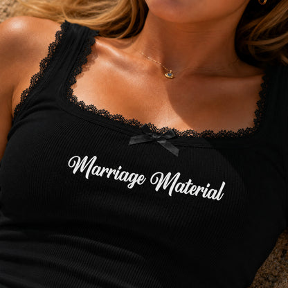 Personalized Embroidered Lace Tank Top, Custom Text Modal Tank, Bridal Shower, Bachelorette Party Gift 685582