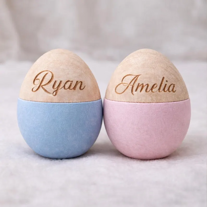 Personalized Wooden Easter Egg | Custom Name Fillable Wood Egg | Kids Easter Gift 684467