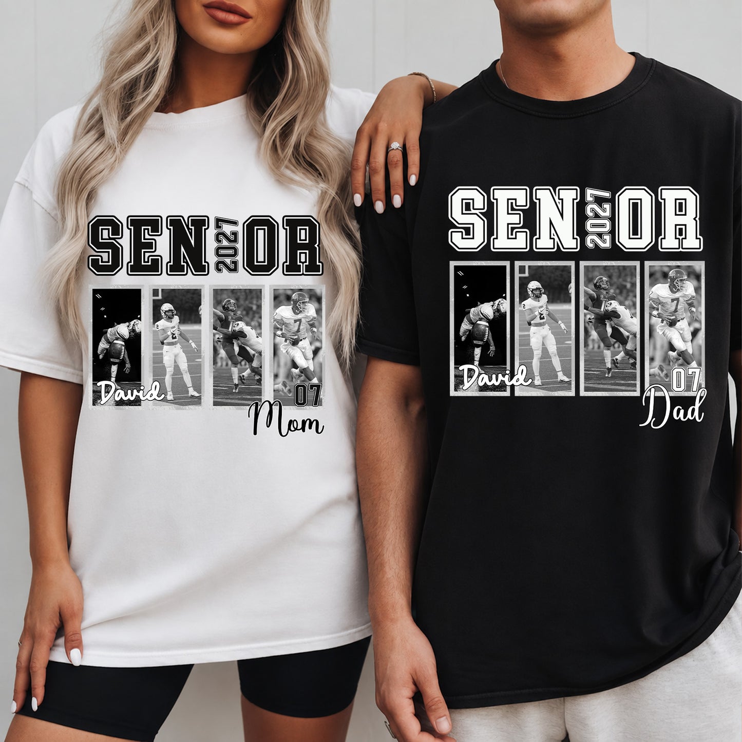 Custom Photo Senior Football Dad 2027 Shirt, Personalized Football Dad Tee, Senior Graduation Gift 685723