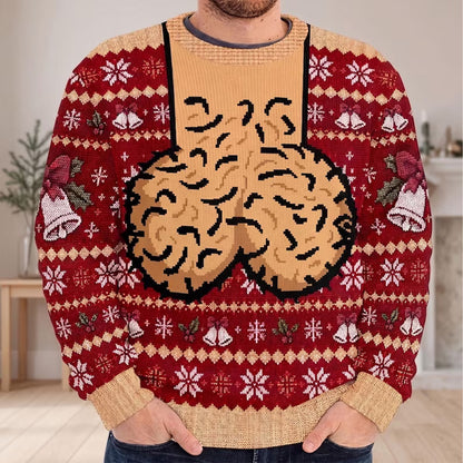 Personalized Jingle Balls Christmas AOP Sweatshirt, Funny Ugly Sweater Gift for Men, Husband Dad 686276 WFD