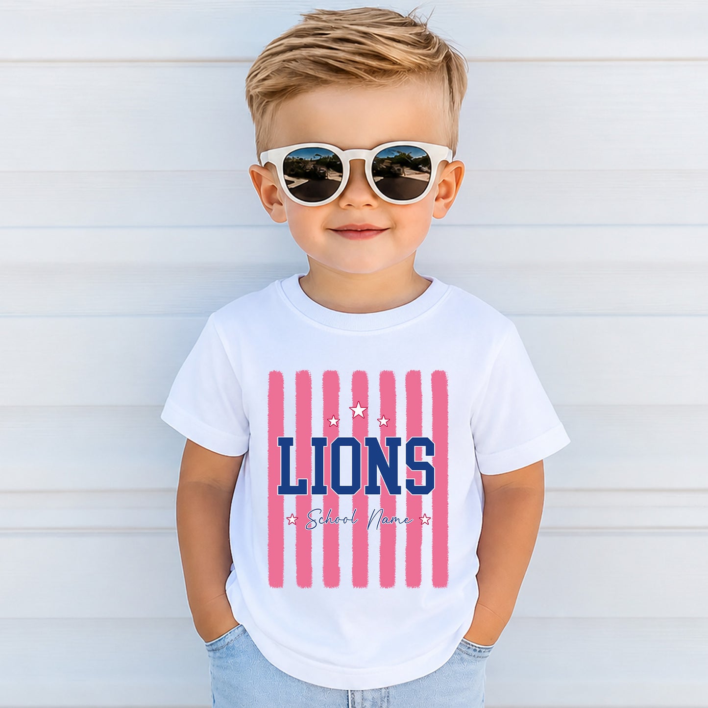 Custom Mascot Striped Kids Shirt, Personalized School Spirit Tee, Back to School Shirt, Test Day Shirt 685486