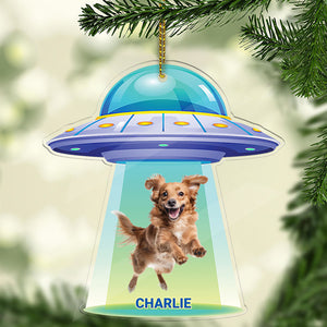 Personalized Dog Photo UFO Acrylic Ornament | Custom Dog Cat Christmas Ornament 683504