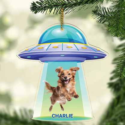 Personalized Dog Photo UFO Acrylic Ornament | Custom Dog Cat Christmas Ornament 683504