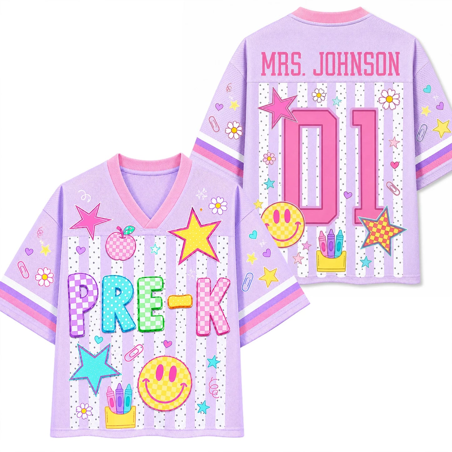 Personalized Teacher Football Jersey, Custom Grade Level Name & Number Shirt, Retro Back to School Gift 685676 WFD