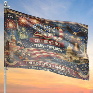 250 Years of Freedom House Flag | USA Land of Liberty 1776 Flag | Patriotic 4th of July House Flag 684224