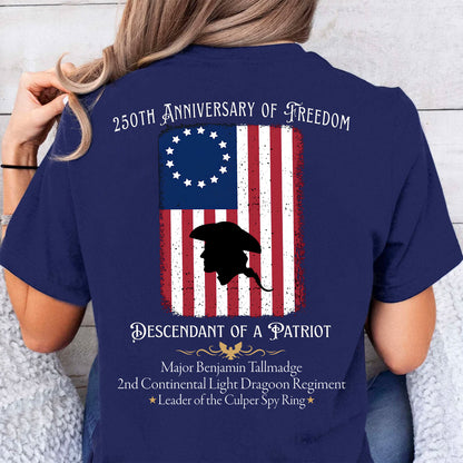 Custom Descendant of a Patriot Backside Shirt | 250 Years Anniversary Tee | Personalized Patriotic Heritage Gift 684479