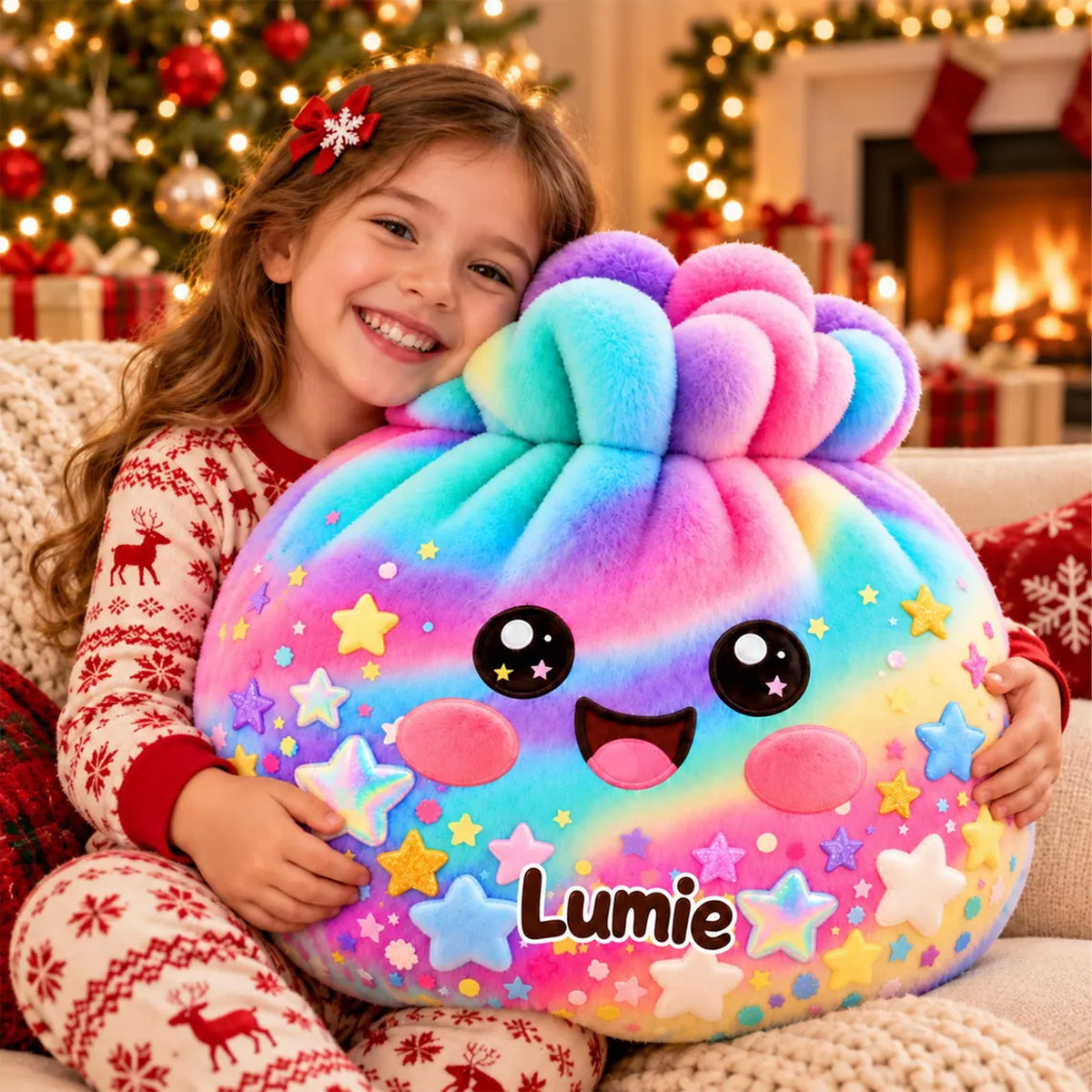 Personalized Starry Dumpling Pillow, Custom Name Squishy Plush Cushion, Christmas Gift for Kids 686905 WFD