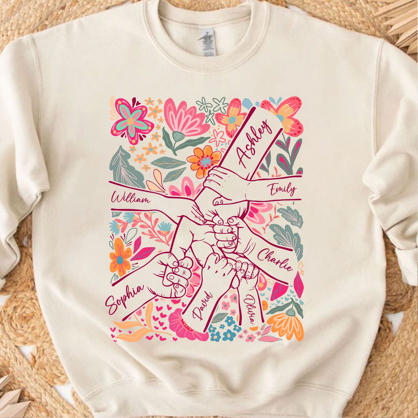 Personalized Mom Hands Flower Shirt | Custom Kids Names Shirt | Mother’s Day Gift for Mom or Grandma 684434