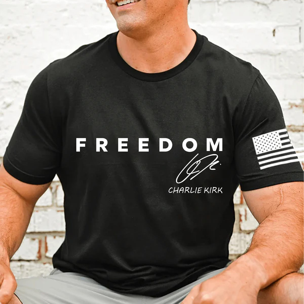 Freedom Charlie Kirk Red Shirt | Red Freedom Shirt | We Wear Red Charlie Kirk Birthday October 14 Sleeve Left Shirt 683207