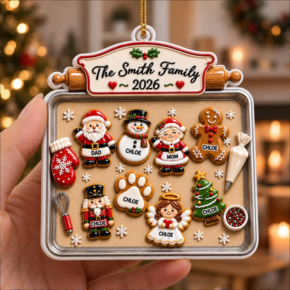 Personalized Family Cookie Tray Acrylic Ornament, Custom Names Christmas Ornament, Family Gift 2026 686938 WFD
