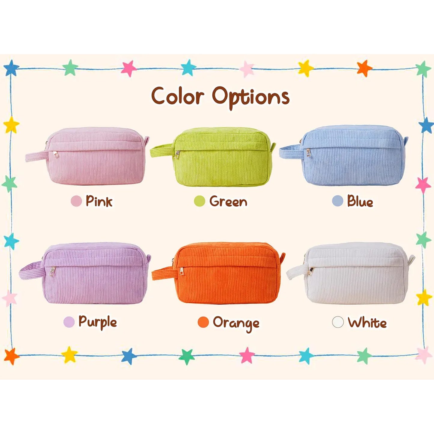 Personalized Corduroy Pencil Case, Custom Name Pencil Pouch, Back to School Gift 685366