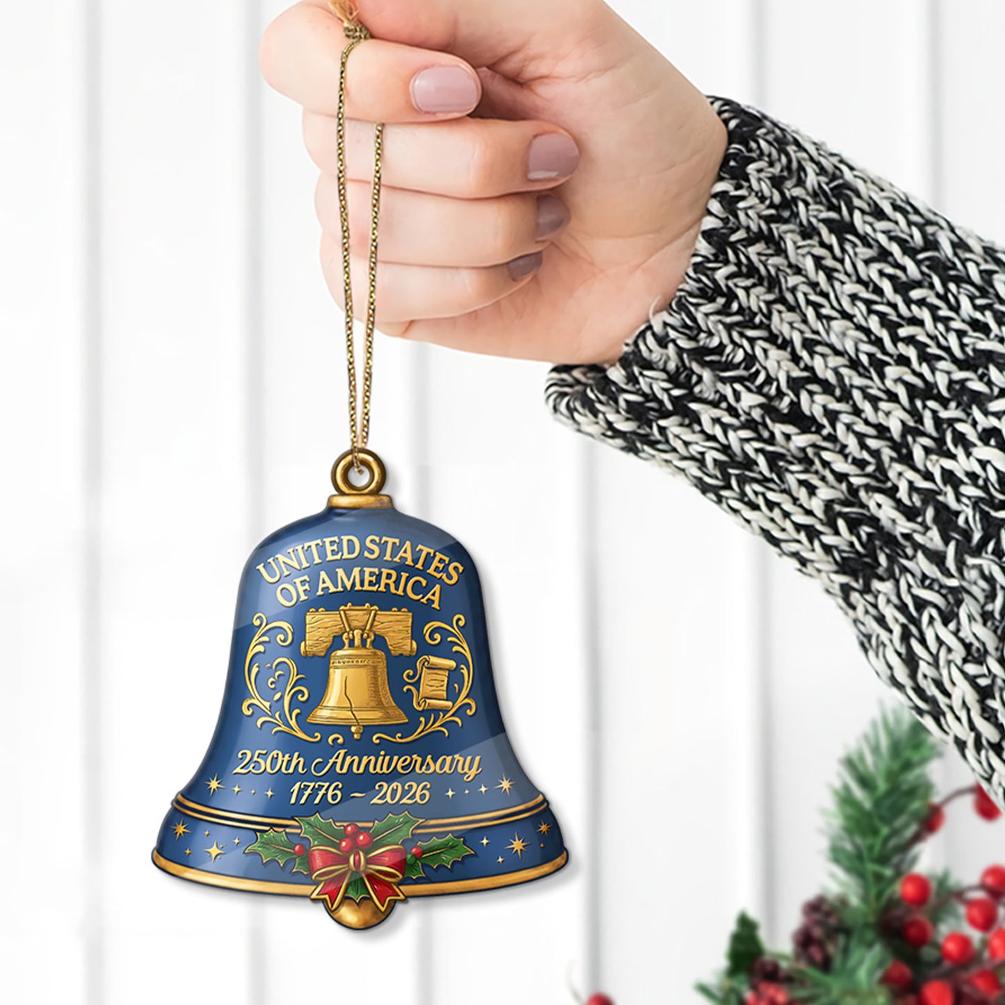 250 Years USA Acrylic Ornament | United States 1776–2026 Bell Ornament | Christmas Décor 682735