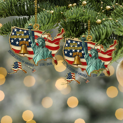 United States 250 Years Anniversary Acrylic Ornament | Patriotic 1776–2026 Christmas Ornament 683490