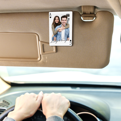 Custom Photo Couple Wooden Car Visor Clip, Drive Safe Gift for Boyfriend Husband 685984