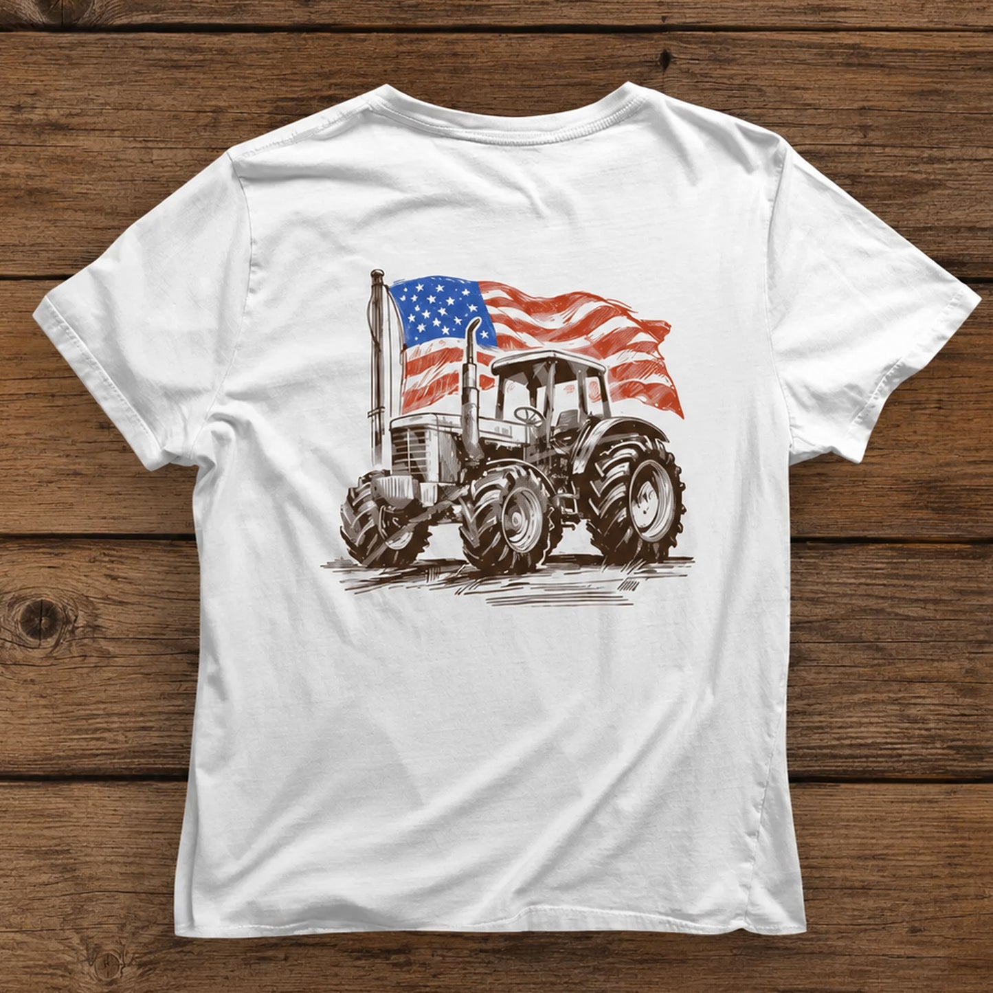 Patriotic Tractor Shirt, American Flag Farm Graphic Tee, USA Farmer 250 Years of America T-Shirt 685195 WFD