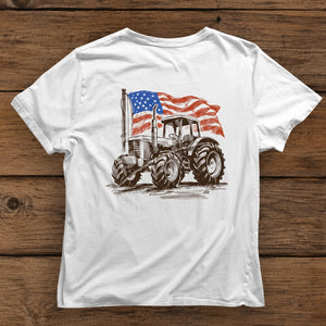 Patriotic Tractor Shirt, American Flag Farm Graphic Tee, USA Farmer 250 Years of America T-Shirt 685195 WFD