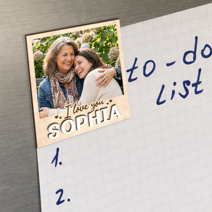 Custom Photo Wooden Fridge Magnet for Mom, Personalized Mommy Magnet, Mothers Day Gift Keepsake 684721