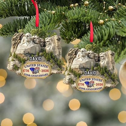 Personalized 250 Years Mount Rushmore Acrylic Ornament | Custom Name USA 250th Christmas Ornament 683543