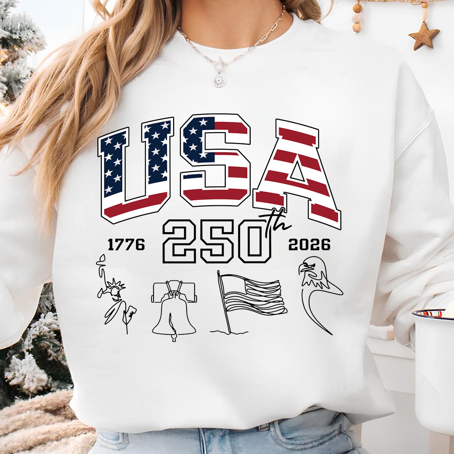4th of July Sweatshirt | USA 250 Years Bright Shirt | Independence Day T-Shirt | 250th Anniversary Tee 684458