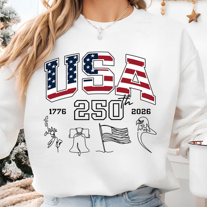 4th of July Sweatshirt | USA 250 Years Bright Shirt | Independence Day T-Shirt | 250th Anniversary Tee 684458