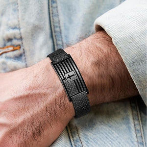 Custom American Flag Cross Nylon Bracelet For Men | Personalized Nylon Wristbands | Stocking Stuffers For Man 683876