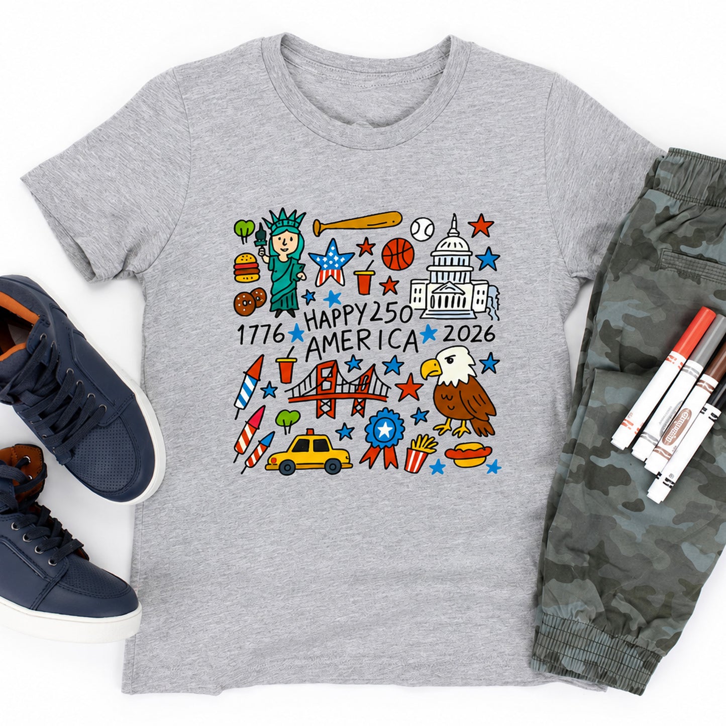 USA 250 Years Anniversary Kids Shirt, 1776-2026 Patriotic Tee, America 250th Anniversary Shirt 685102