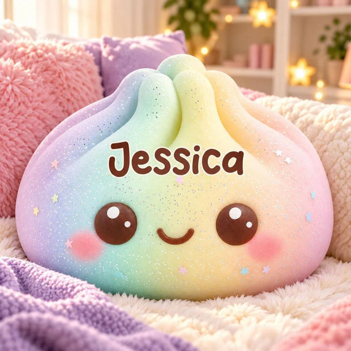 Personalized Dumpling Squishy Pillow, Custom Name Kawaii Plush Pillow, Cute Christmas Gift for Kids 686712 WFD
