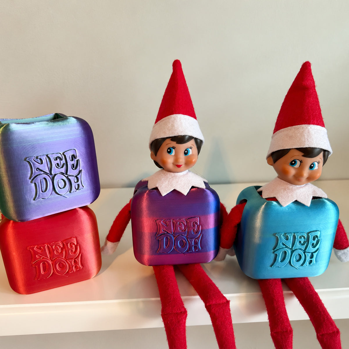 ElfDoh Squishy Costume, Holiday Elf NeeDoh Cube Inspired Accessory, Funny Christmas Elf Gift 686646 WFD