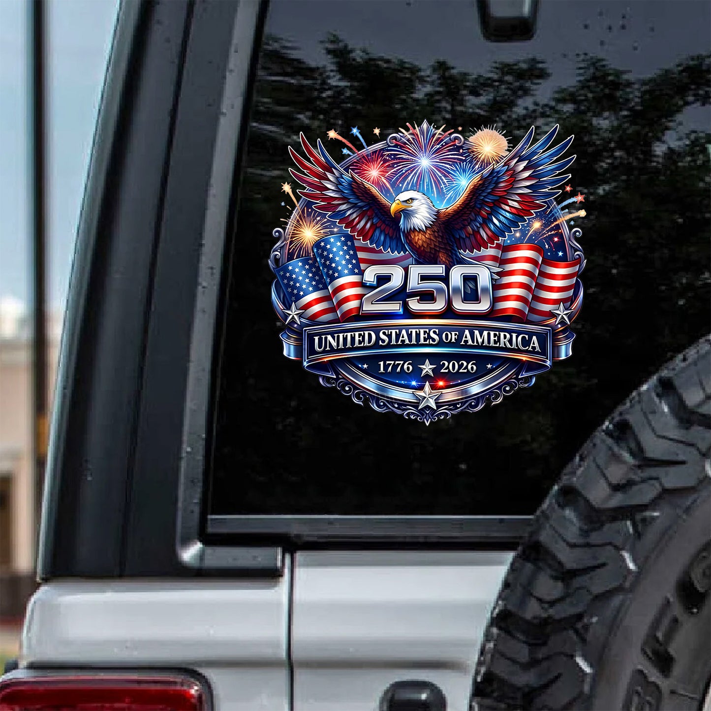 USA 250 Years Anniversary Decal | Patriotic Eagle 1776–2026 Car Decal | 4th of July Sticker 684222
