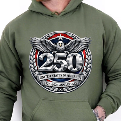 USA 250 Years Anniversary Shirt | Patriotic Eagle 1776–2026 T-Shirt | 4th of July Independence Day Tee 684233