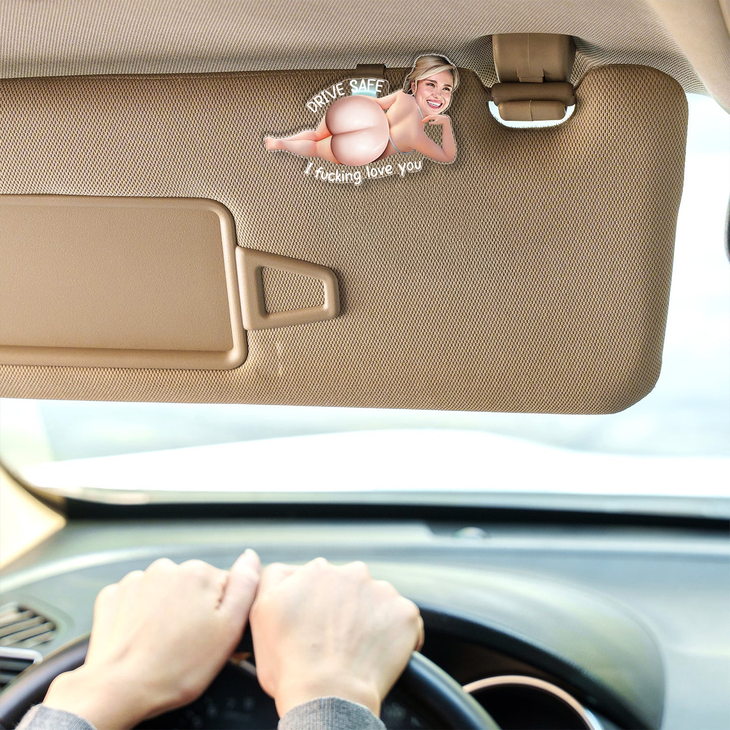 Custom Photo Acrylic Car Visor Clip, Personalized Drive Safe Gift for Him, Funny Anniversary Car Accessory 685598