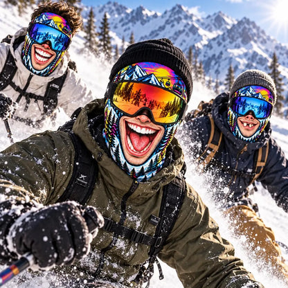 Funny Face Ski Mask, Novelty Printed Balaclava for Skiing Snowboarding, Winter Gag Gift 686487 WFD