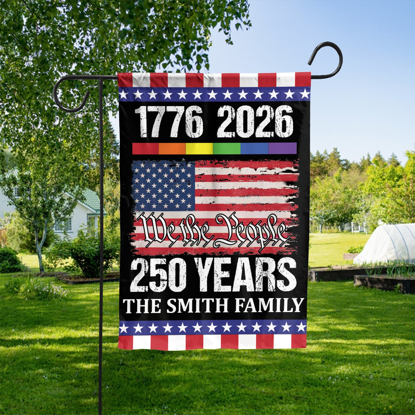 Personalized 250 Years Anniversary US Flag, Custom Name Patriotic 4th of July 1776–2026 Garden Flag 684168