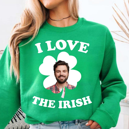 Custom Photo Clovers St. Patrick’s Day Shirt | Personalized I Love the Irish T-Shirt | Shamrock Irish Tee 684334