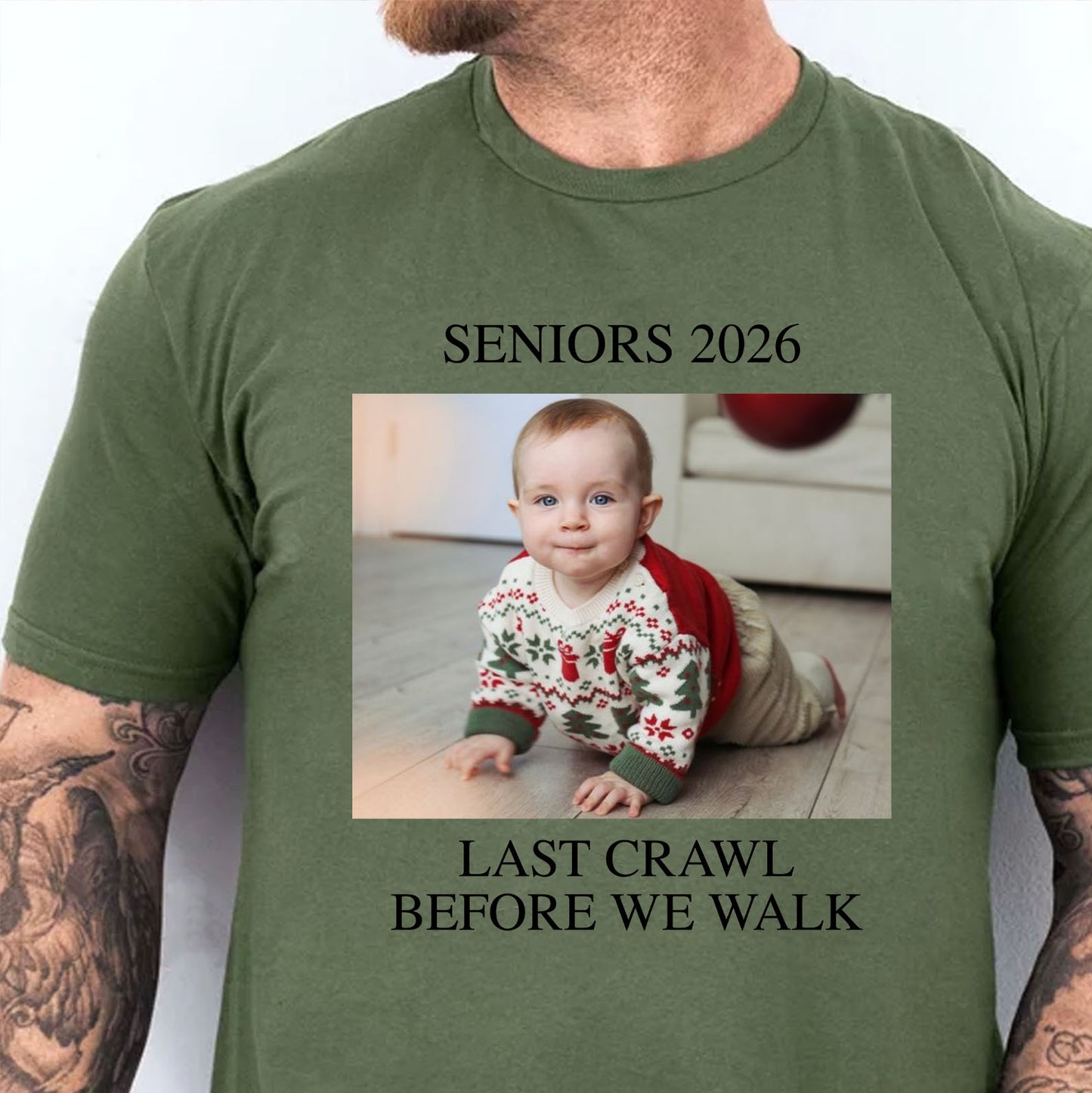 Custom Photo Last Crawl Before We Walk Grad Tee, Seniors 2026 Personalized Graduation Shirt 684747